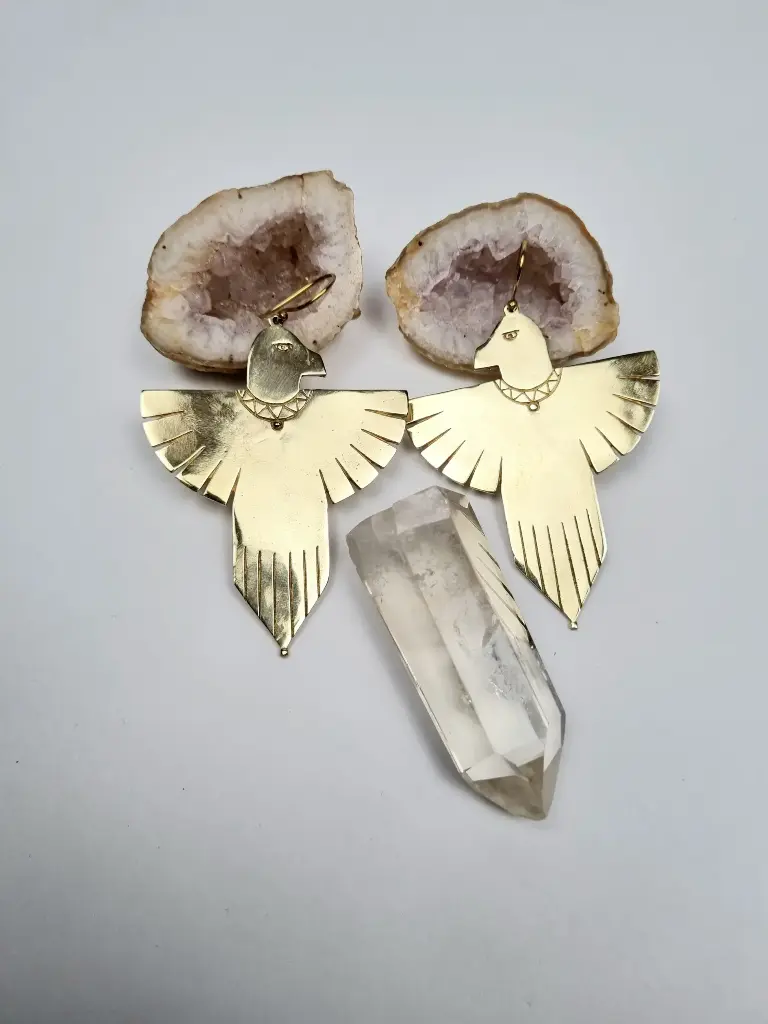 [PM-083] Adler Ohrringe Messing