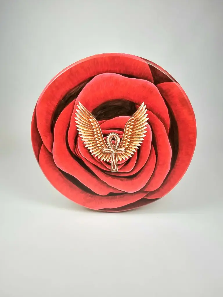 Schamanische Trommel Ankh Rosen Linie Medizin Trommel 50cm