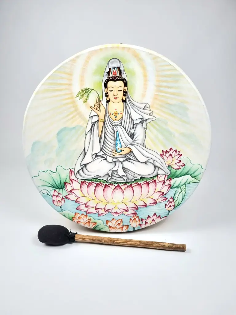 [PM-129] Schamanische Trommel Kwan Yin Medizin Trommel 50cm Einzelstück